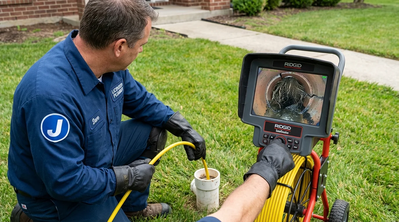 Sewer camera inspection being performed by Johns Plumbing LLC in Haskell